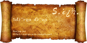 Sárga Éva névjegykártya